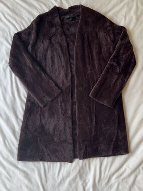 Open-Front Faux Fur Coatigan